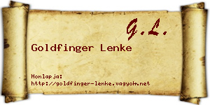 Goldfinger Lenke névjegykártya